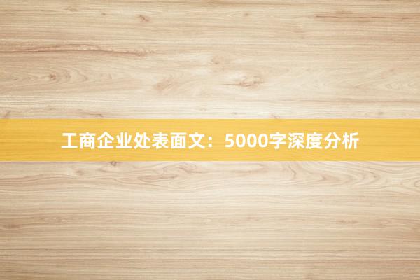 工商企业处表面文：5000字深度分析